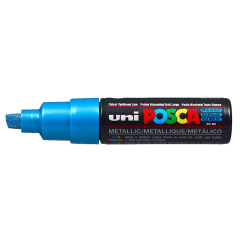 Uni Posca Verfmarker - lijndikte: 8mm - Metallic Blauw (M33) *