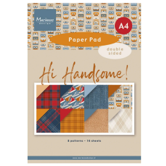 Marianne Design • Paperpad A4 Hi Handsome! (PK9208) *