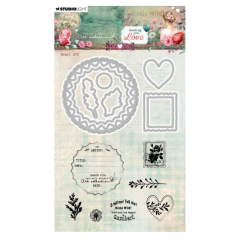 Studio Light • Jenine's Mindful Art Stamp And Cutting Dies Sending You Love Heart Atc (JMA-SYL-SCD92) *