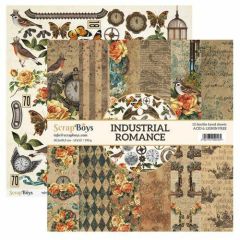 ScrapBoys Industrial Romance paperset 12 vl+cut out elements-DZ INRO-08 190gr 30,5cmx30,5cm
