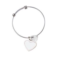 Armband met luxe sluiting - Hart 2,2 x 1,8 cm - verstelbaar 6,5 cm (SL14N)