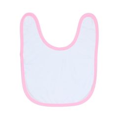 Slabbetje - wit met roze rand 29 x 35 cm (voor sublimatie)