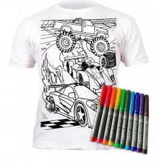 Splat Planet T-Shirt Kleuren Set Auto's 7 - 8 Jaar (006L)