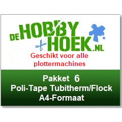Starterspakket 6 - Poli-Tape Tubitherm/Flock Flex (A4 formaat) (Geschikt voor alle plottermachines)