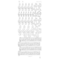 Music notes - Zilver