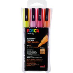 Uni Posca Verfmarker - lijndikte: 0,9-1,3 mm - PC-3M - Glitter Warm - Set van 4